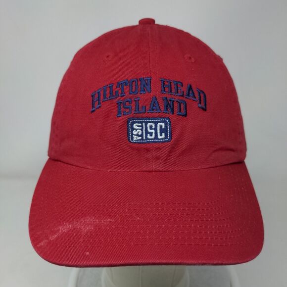 Hilton Head Island Slideback Hat Red One Size Embroidered Perrin - Picture 2 of 7